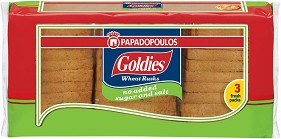 Пшенични сухари без захар и сол Papadopoulos Goldies - 240 g - продукт