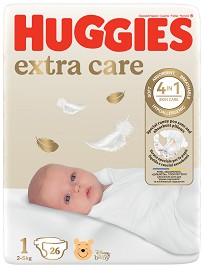 Пелени Huggies Elite Soft 1 - 26 или 50 броя, за бебета 3-5 kg - продукт