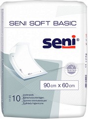 Подложки за еднократна употреба Seni Soft Basic  - 10 броя, 90 x 60 cm - продукт