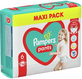 Pampers Pants 6 - Extra Large - Гащички за еднократна употреба за бебета с тегло над 15 kg - продукт