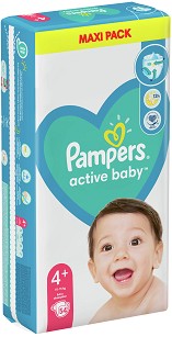 Пелени Pampers Active Baby 4+ - 54 броя, за бебета 10-15 kg - продукт