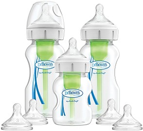 Бебешки шишета Dr. Brown's Wide Neck - 3 броя, от серията Options+ - шише