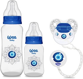 Комплект за новородено - Classic - С шишета, биберони, залъгалка и клипс за залъгалка от серията "Evil Eye" - продукт