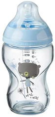 Стъклено бебешко шише Tommee Tippee - 250 ml, от серията Closer to Nature, 0+ м - шише