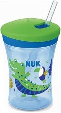 Неразливаща се чаша със сламка NUK Chameleon - 230 ml, от серията Action Cup, 12+ м - чаша