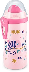Неразливащо се шише със сламка NUK Chameleon - 300 ml, от серията Flexi Cup, 12+ м - чаша