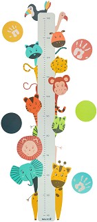 Ръстомер с боя за отпечатъци - Детски метър-стикер за измерване на височина от 40 cm до 140 cm - продукт