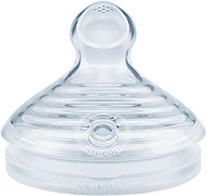 Биберони от силикон за шишета с широко гърло - Nature Sense Softer: Fast - Комплект от 2 броя с размер L за бебета от 0+ месеца - биберон