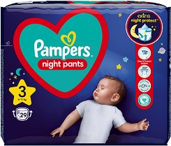 Гащички Pampers Night Pants 3 - 29 броя, за бебета 6-11 kg - продукт