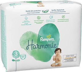 Пелени Pampers Harmonie 3 - 31 броя, за бебета 6-10 kg - продукт