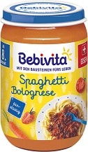 Bebivita - Био пюре от спагети болонезе - Бурканче от 220 g за бебета над 8 месеца - пюре