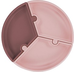 Детска силиконова чиния за хранене с три отделения - Puzzle - За бебета над 6 месеца - чиния