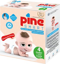 Pine Smart 4 - Медицински пелени за еднократна употреба за бебета с тегло от 7 до 18 kg - продукт