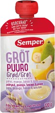 Semper - Каша с овес, круша, манго, банан и ябълка - Опаковка от 120 g за бебета над 6 месеца - продукт