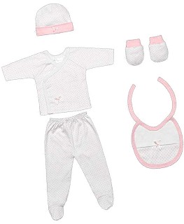 Комплект за изписване от 5 части - Angels - 100% памук за бебета от 0+ месеца - продукт