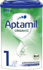 Био мляко за кърмачета - Aptamil Organic 1 - Опаковка от 800 g за бебета от 0+ до 6 месеца - продукт