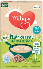 Milupa - Био инстантна безмлечна каша с ориз и овес - Опаковка от 200 g за бебета над 6 месеца - продукт