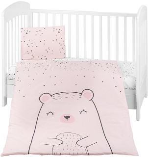 Бебешки спален комплект 5 части Kikka Boo - За легла 60 x 120 и 70 x 140 cm, от серията Bear With Me - продукт