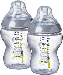 Бебешки шишета Tommee Tippee - 2 броя x 260 ml, от серията Closer to Nature, 0+ м - шише