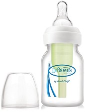 Стандартно шише за хранене - Options 60 ml - Комплект със силиконов биберон "Premium Flow" за бебета от 0+ месеца - шише